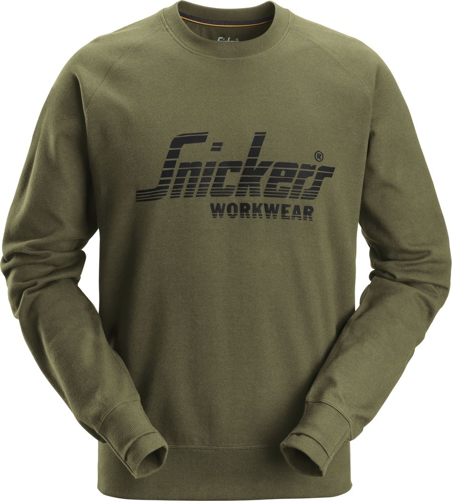 SnickersArbeitspulloverLogoSweatshirtKhakiGrn