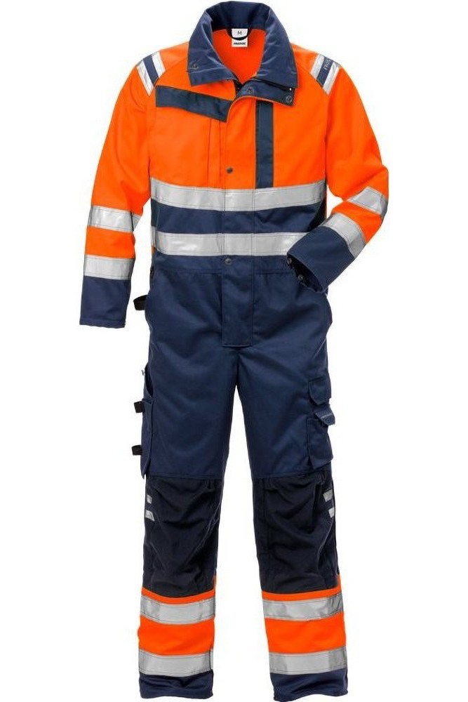 FristadsHighVisOverallKl38026PLUWarnschutz-OrangeMarine-S