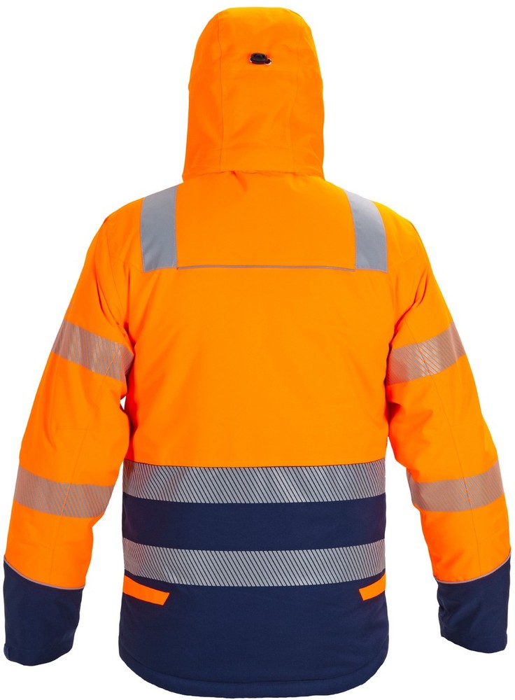 HydrowearArbeitsjackeWarnschutz-regenparkaBrusselNeonorangeDunkelblau-3XL