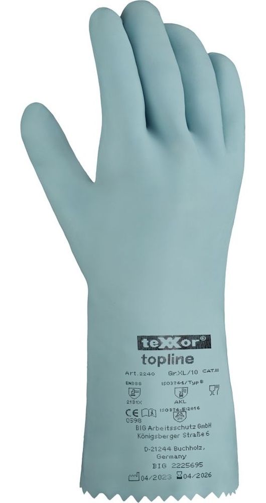teXXorToplineChemikalienschutz-HandschuheNaturlatex12Stck2240Hellblau-6