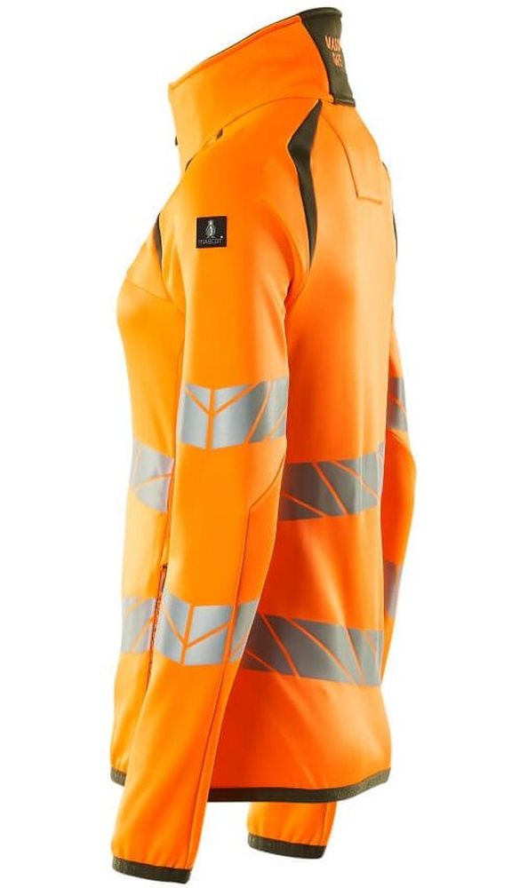 MascotDamenFleecepullovermitReiverschlussAccelerateSafe19153-315Hi-visOrangeMoosgrn-XXL