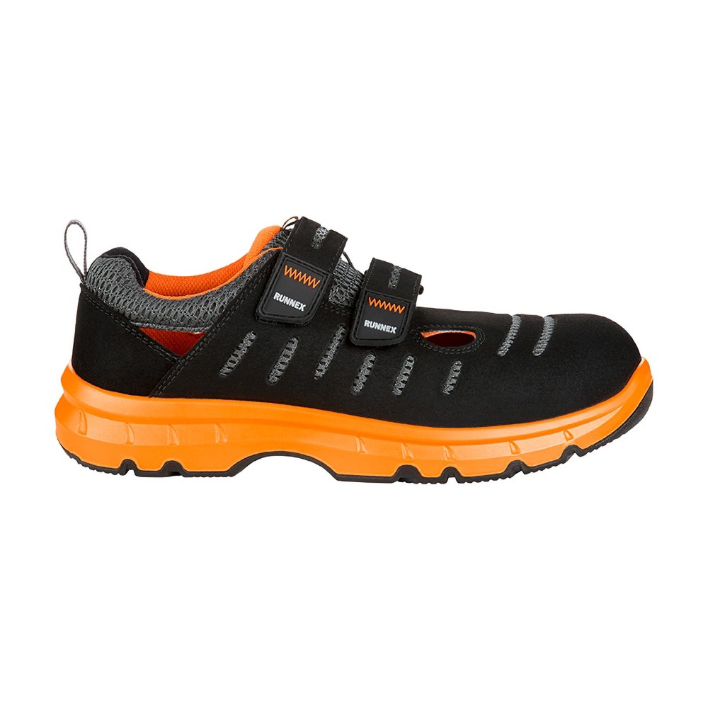 RUNNEXS1P-ESD-SicherheitsklettsandaleFlexStarSchwarzOrange-36