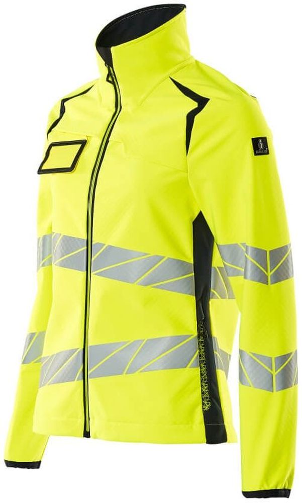 MascotDamenSoftshellJackeAccelerateSafe19012-143Hi-visGelbSchwarzblau-XXL