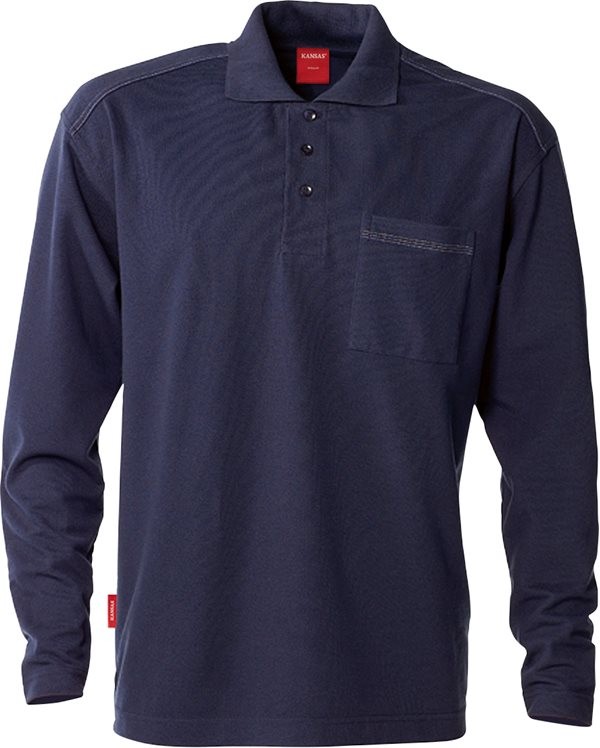 KansasLongsleevePoloshirtLangarm7393PMMarineblau