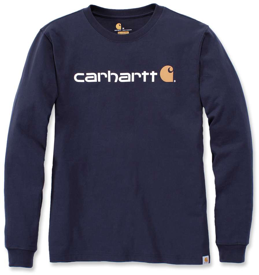 CarharttHerrenT-ShirtCoreLogoT-ShirtLSNavy