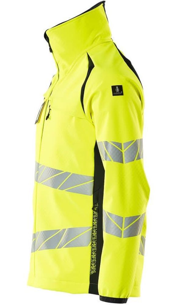MascotSoftshellJackeAccelerateSafe19002-143Hi-visGelbSchwarzblau-XXL