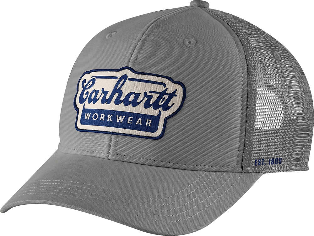CarharttRuggedFlexTwillMesh-BackScriptPatchCap106738Steel