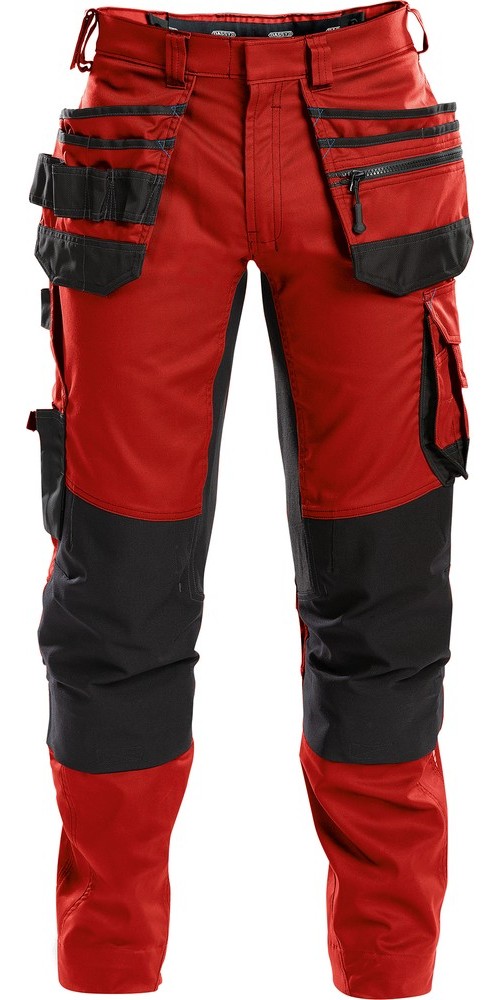 DassyArbeitshosemitStretchHolstertaschenundKniepolstertaschenFLUXPESCO41RotSchwarz