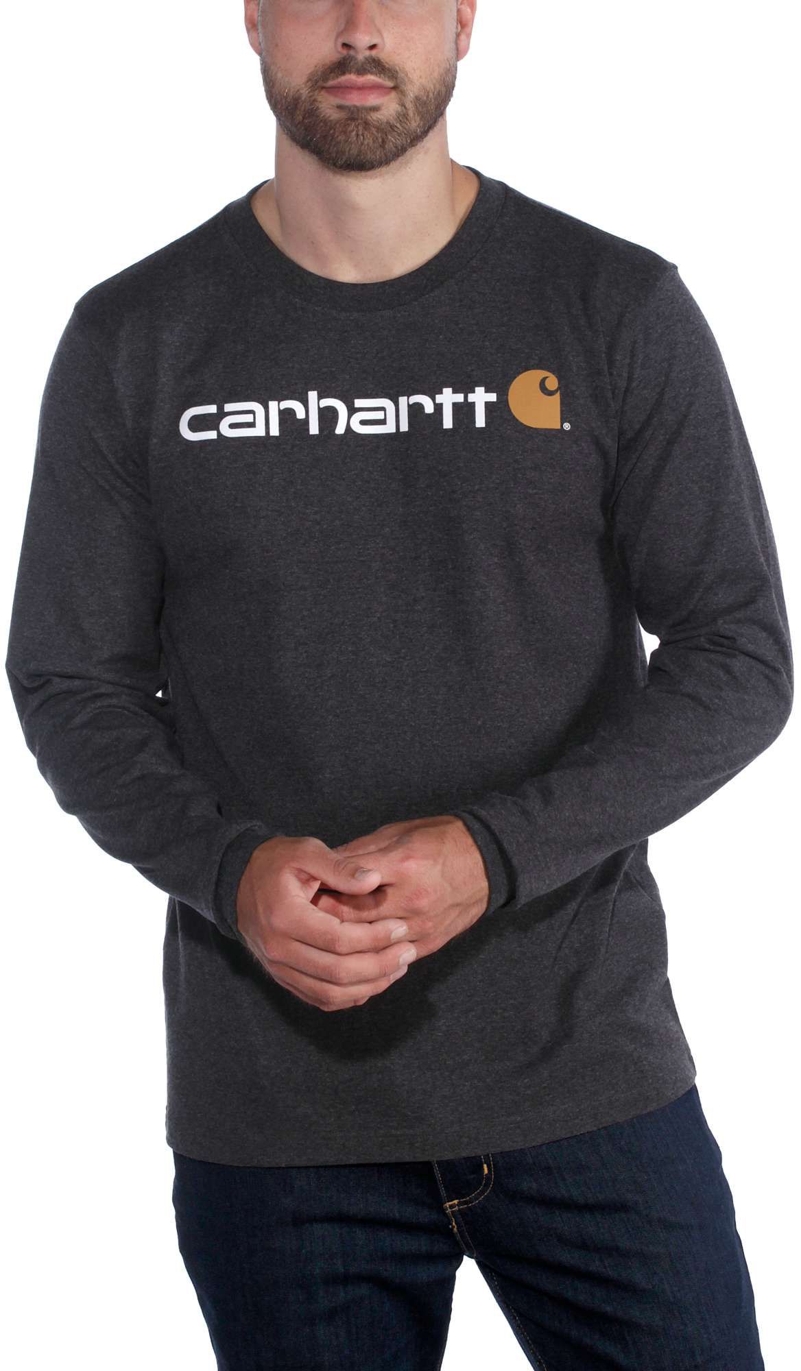 CarharttHerrenT-ShirtCoreLogoT-ShirtLSCarbonHeather