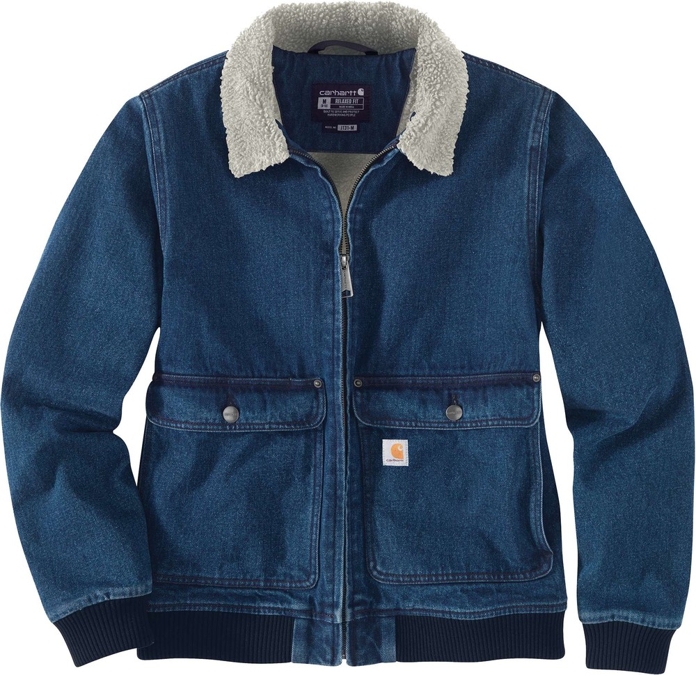 CarharttDamenJackeRelaxedFitDenimSherpaLinedJacketBeech