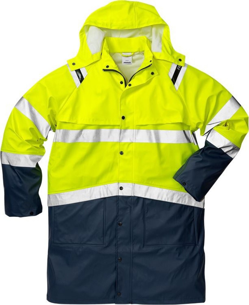 FristadsWarnschutz-JackeHighVisRegenmantelKl34634RSWarnschutz-GelbMarine