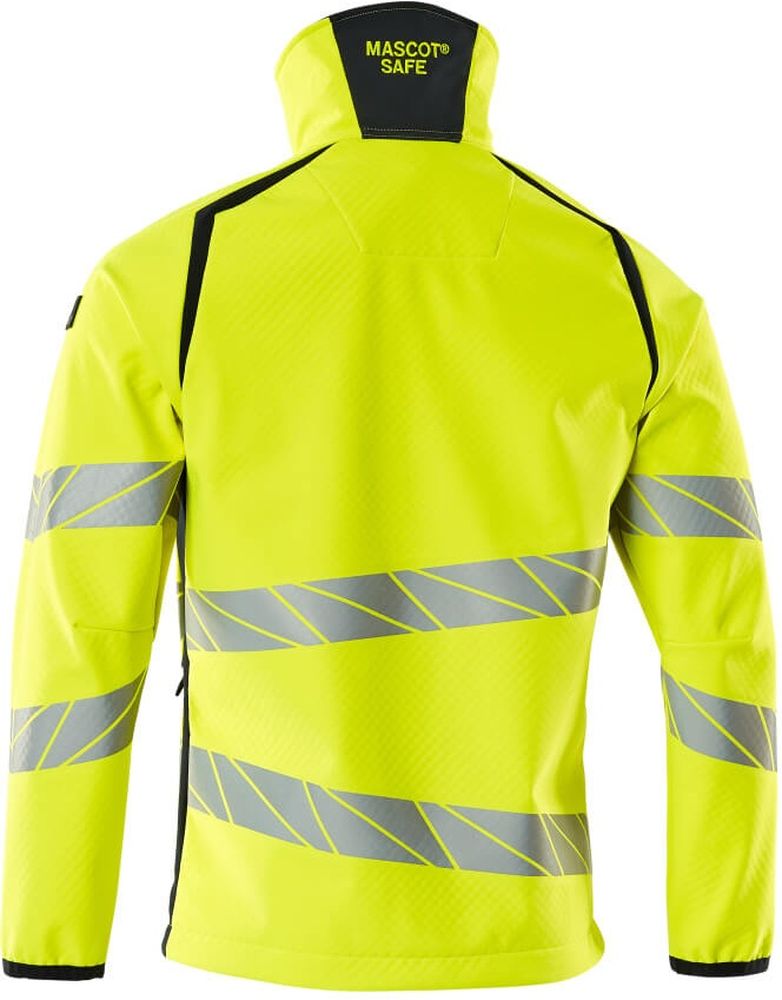 MascotSoftshellJackeAccelerateSafe19002-143Hi-visGelbSchwarzblau-XXL