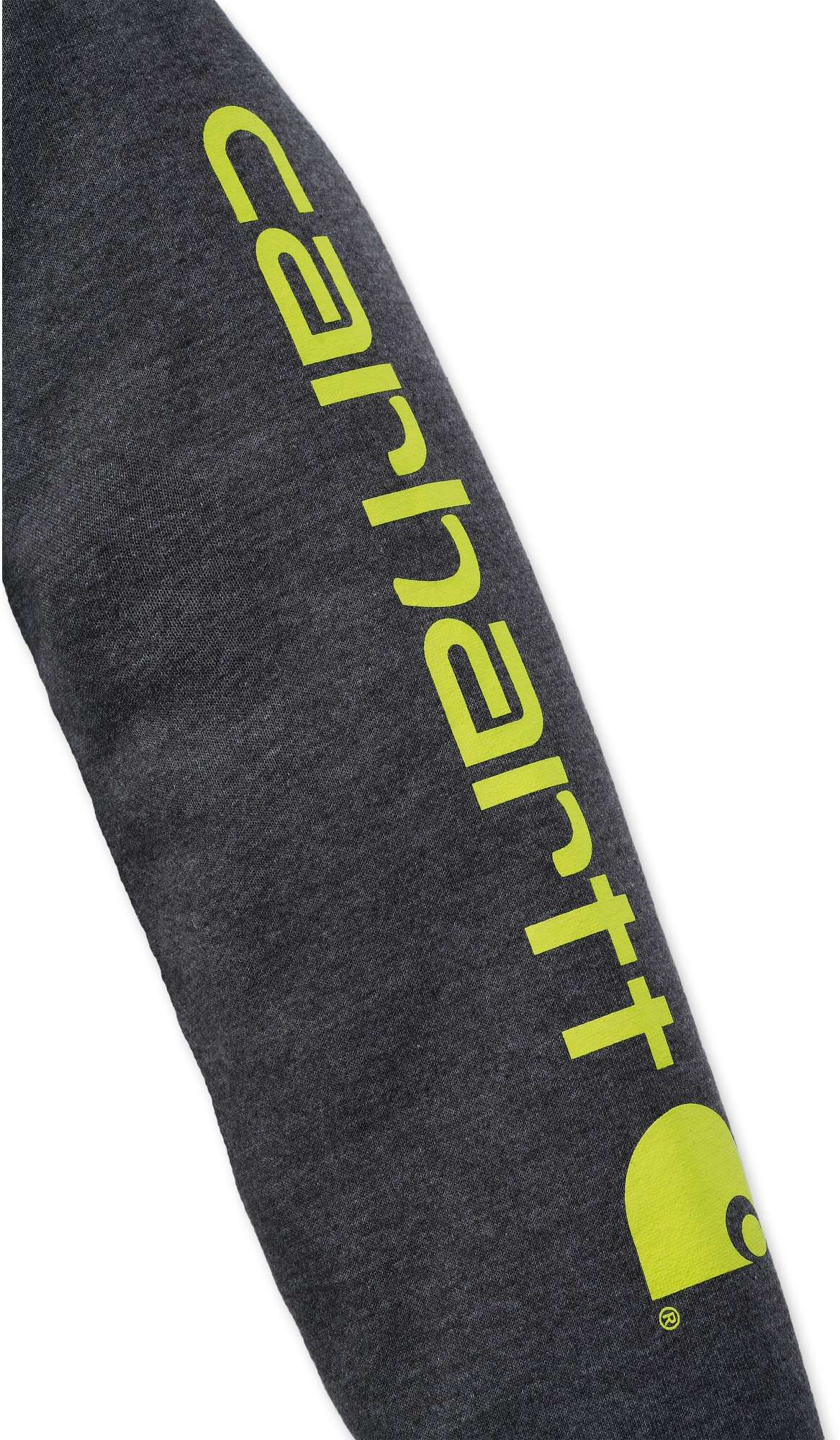 CarharttSweatshirtSleeveLogoHoodedSweatshirtCarbonHeather