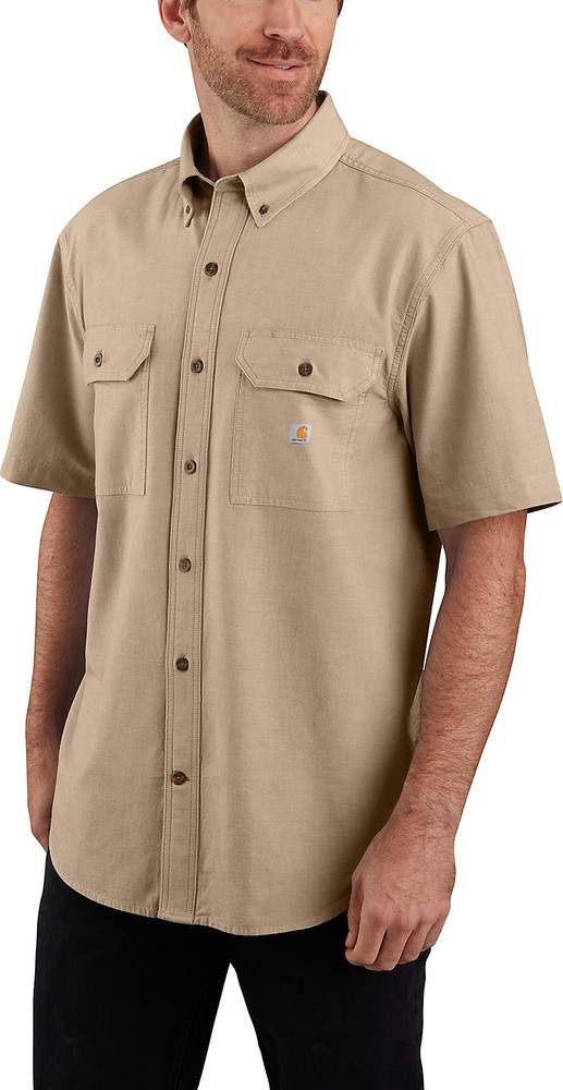 CarharttHemdLooseChambraySSShirtDarkTanChambray