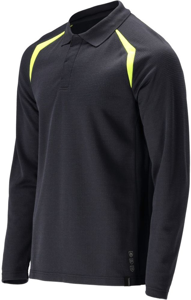 MascotPolo-ShirtLangarmAccelerateMultisafe21583-327SchwarzblauHi-visGelb-L