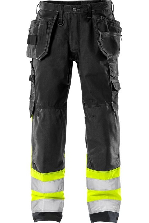 FristadsHighVisHandwerkerhoseKl12093NYCWarnschutz-GelbSchwarz