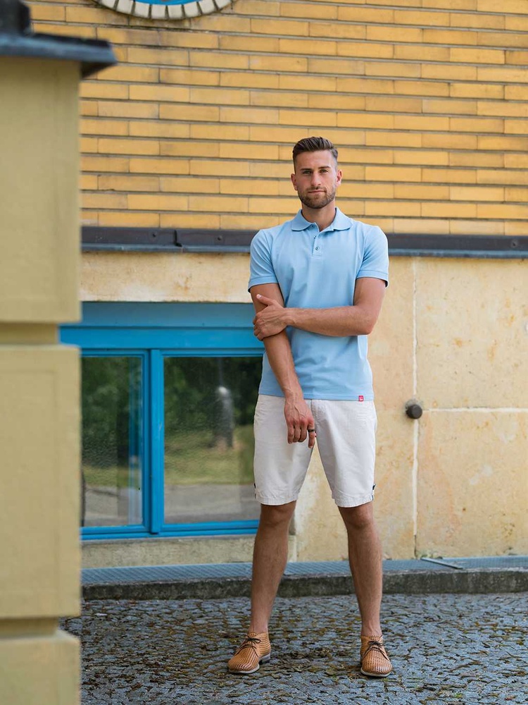 CityZenHerrenPoloShirtBasicDaxHellblau-S