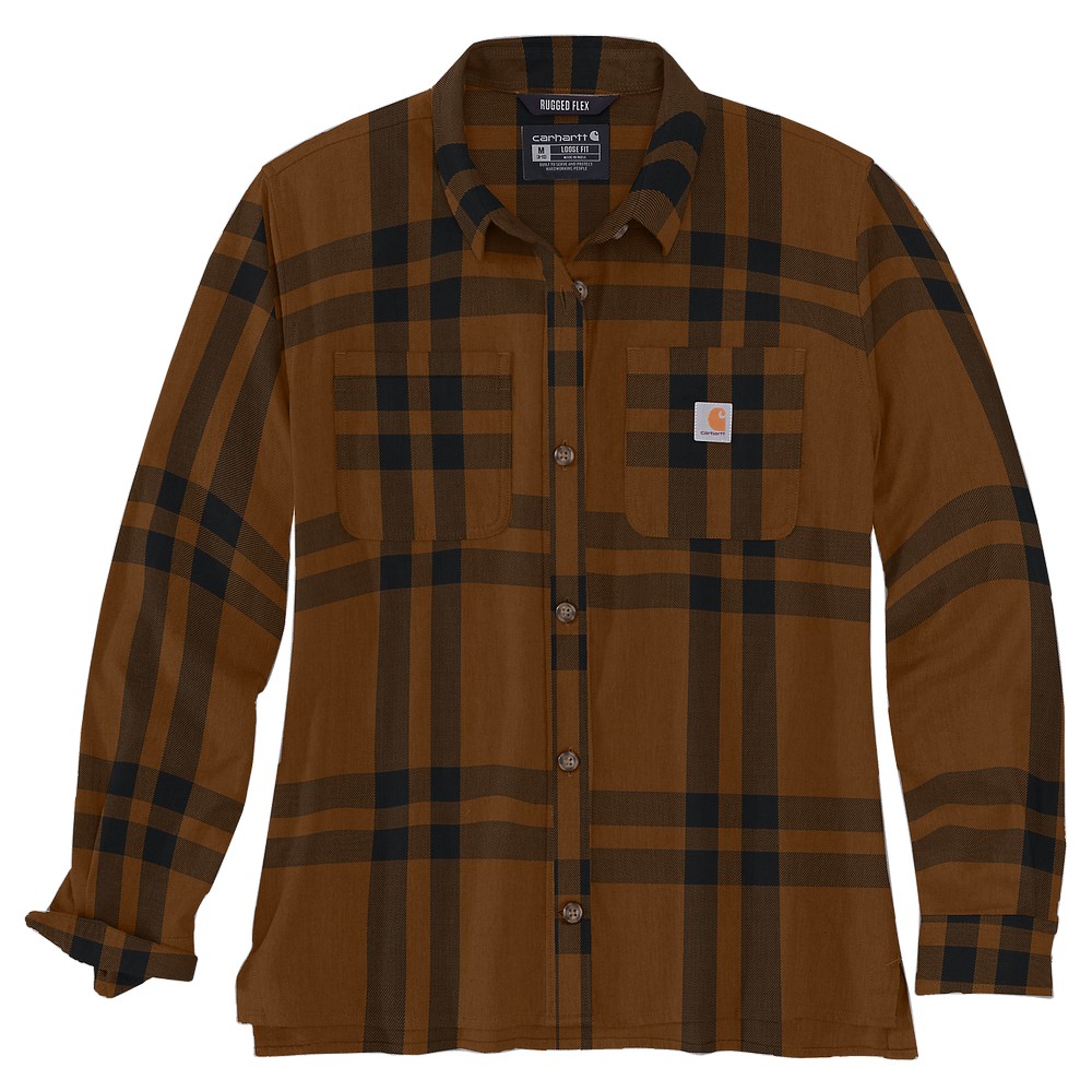 CarharttDamenHemdMidweightFlannelLSPlaidShirtCarharttBrownHeather