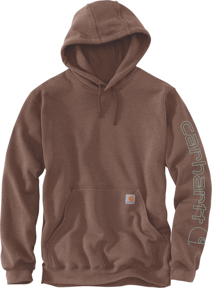 CarharttSleeveLogoHoodedSweatshirtK288MochaHeather-XS