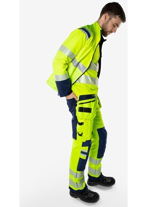 FristadsHighVisGreenHandwerkerStretchhoseKl22644GSTPWarnschutz-GelbMarine