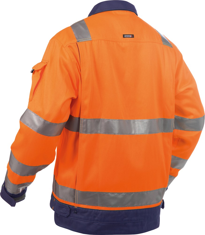 DassyWarnschutzArbeitsjackeDusseldorfPESCO70NeonorangeDunkelblau