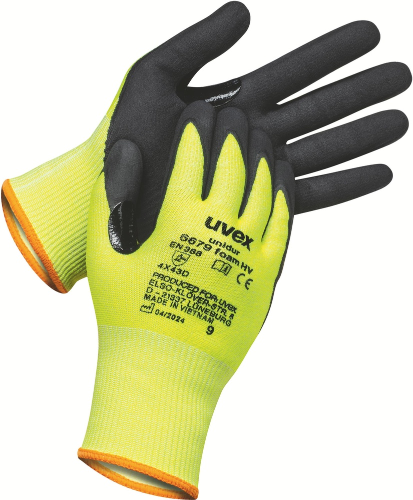 UvexSchutzhandschuheSchutzhandschuhUnidur6679FoamHv60894GelbSchwarz10Paar-6