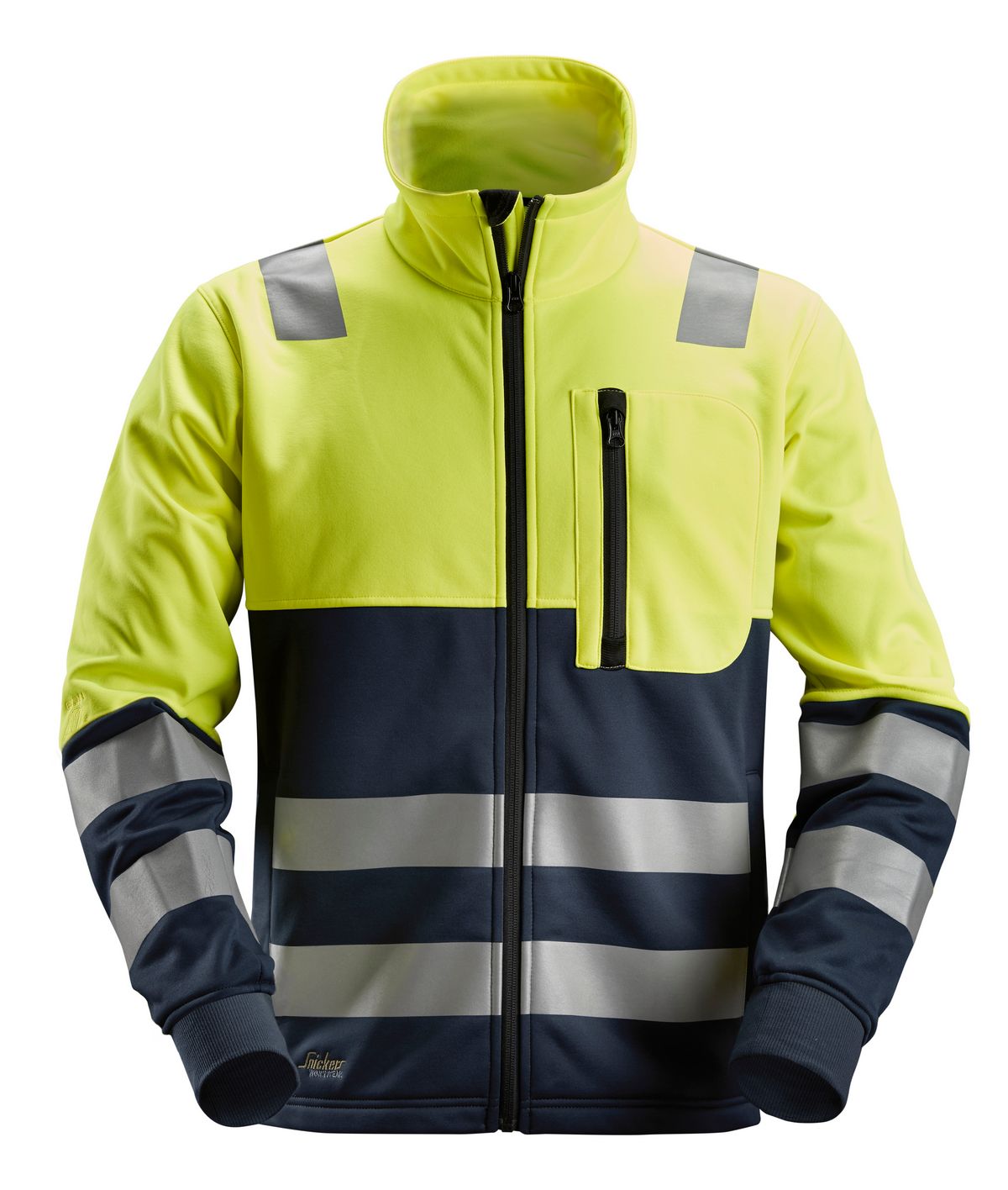SnickersAllroundWorkHi-VisArbeitsjackemReiverschlussKl2EN20471HV-Gelb-Navy