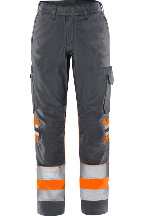 FristadsHighVisGreenHoseDamenKl12652GPLUWarnschutz-OrangeGrau