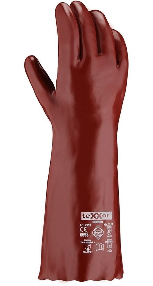 teXXorToplineChemikalienschutz-HandschuhePvcRotbraun12Stck2112Rotbraun-9