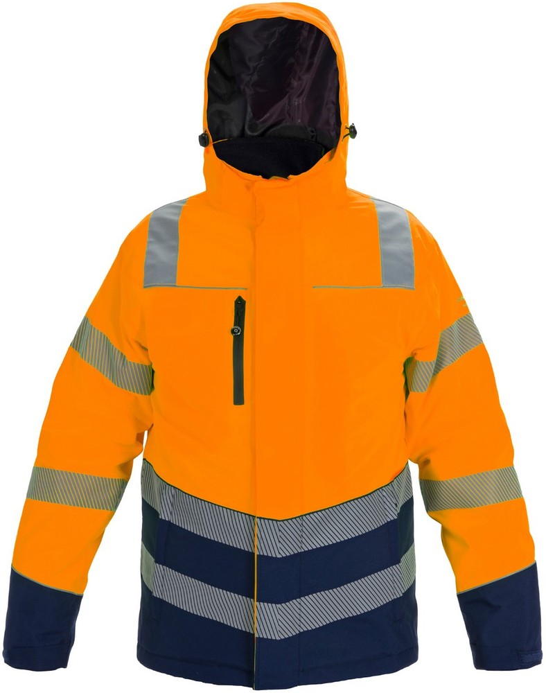 HydrowearArbeitsjackeWarnschutz-regenparkaBrusselNeonorangeDunkelblau-3XL