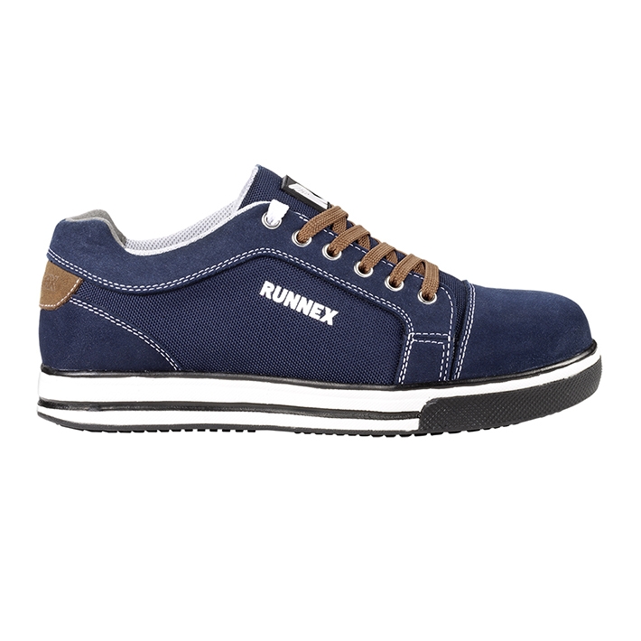 RUNNEXS1P-SicherheitshalbschuhSportStarBlauSchwarzWeiBraun