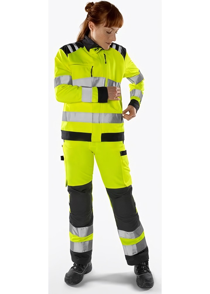FristadsHighVisGreenJackeDamenKl34068GPLUWarnschutz-GelbSchwarz-M