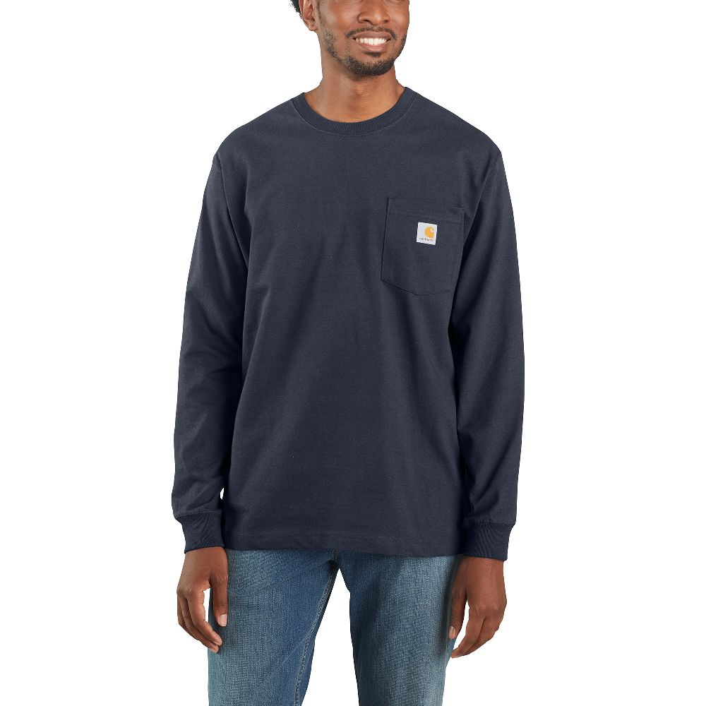 CarharttLongsleeveWorkwearPocketT-ShirtLSNavy