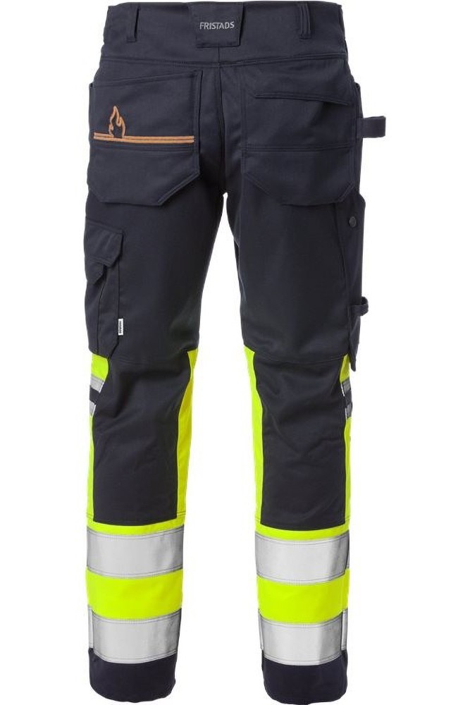 FristadsFlamestatHighVisStretch-HandwerkerhoseKl12163ATHFWarnschutz-GelbMarine