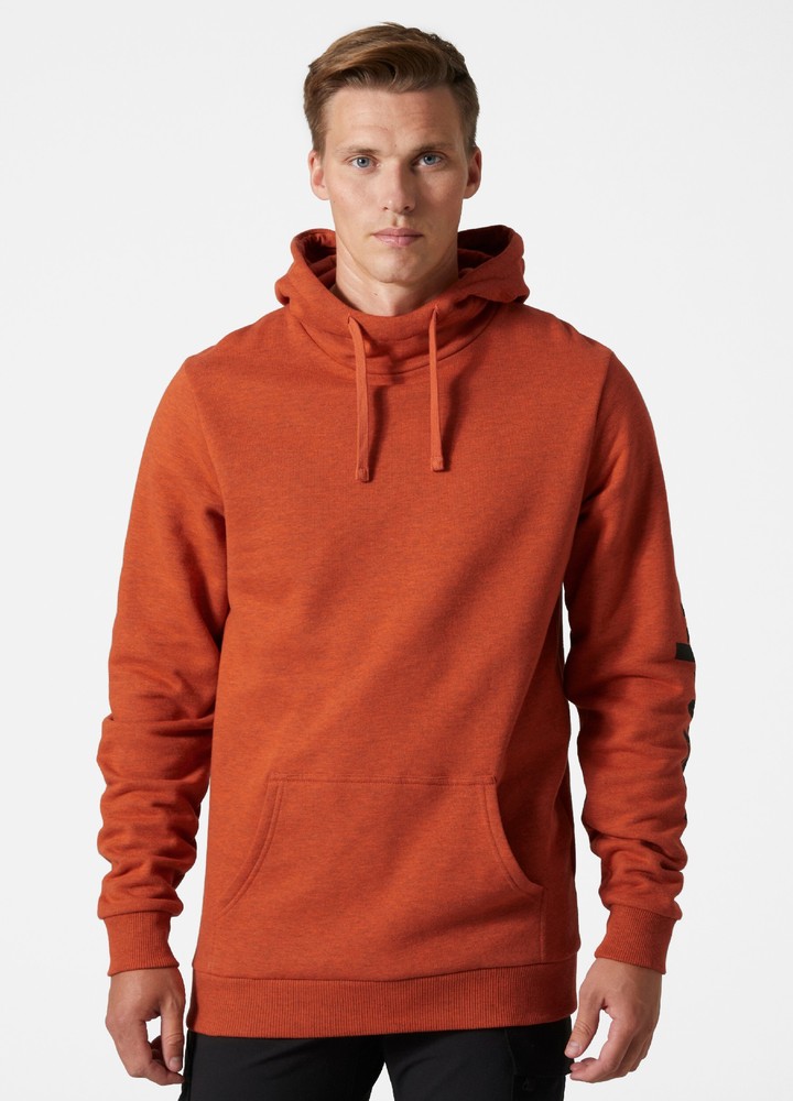 HellyHansenLogoHoodieOrange-XS