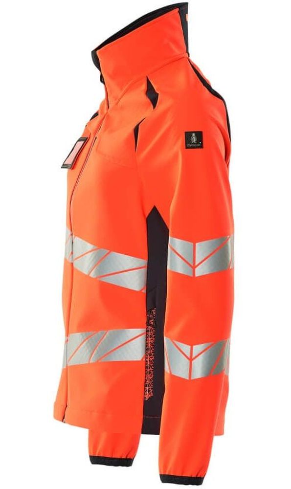 MascotDamenSoftshellJackeAccelerateSafe19012-143Hi-visRotSchwarzblau-XXL