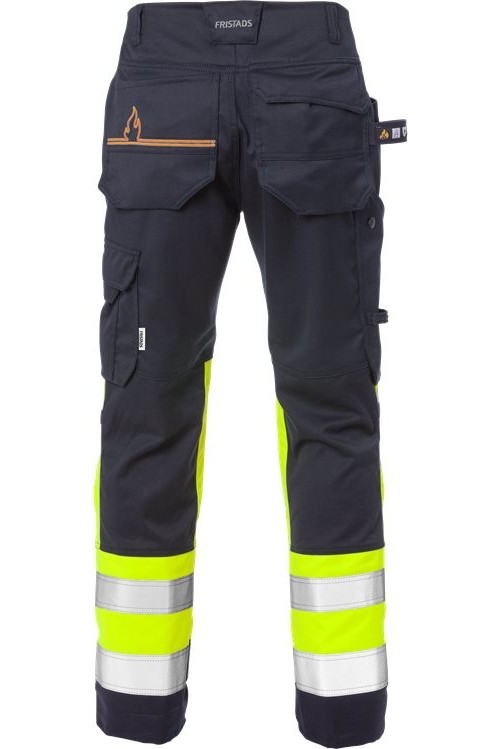 FristadsFlamestatHighVisStretch-HandwerkerhoseDamenKl12171ATHFWarnschutz-GelbMarine
