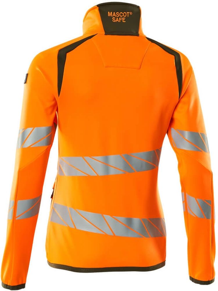 MascotDamenFleecepullovermitReiverschlussAccelerateSafe19153-315Hi-visOrangeMoosgrn-XXL