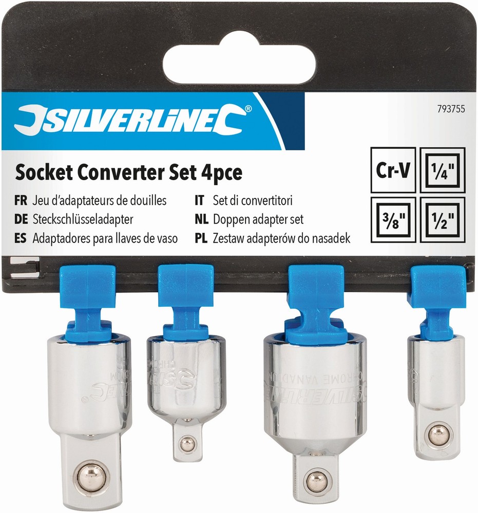 SilverlineSteckschlsselKnarrenSteckschlsseladapter4-tlgSatz4-tlg