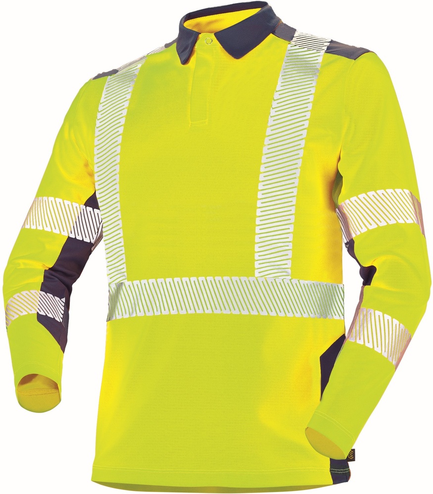 CepovettLangarm-PoloshirtFluoSafe9O819924FluoYellowDarkBlue-S