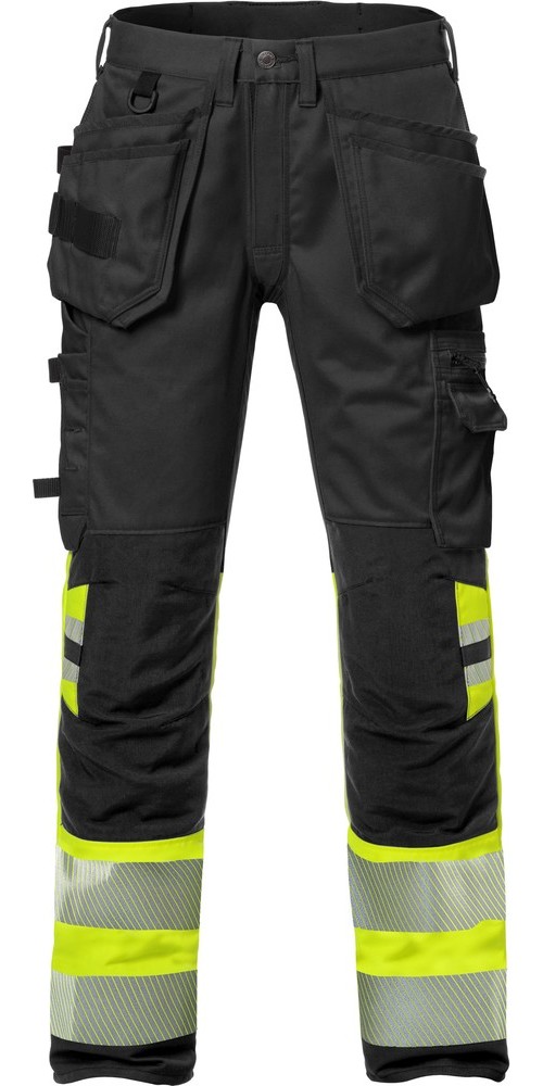 FristadsHighVisHandwerkerStretch-HoseKl12706PLUWarnschutz-GelbSchwarz-C44