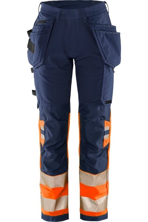 FristadsHighVisGreenHandwerkerStretchhoseDamenKl12663GSTPWarnschutz-OrangeMarine
