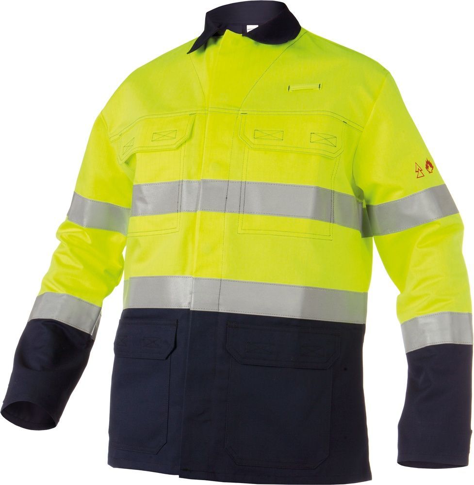 BasicLineMultinorm-WarnschutzarbeitsjackePotsdamNeongelbDunkelblau-XS
