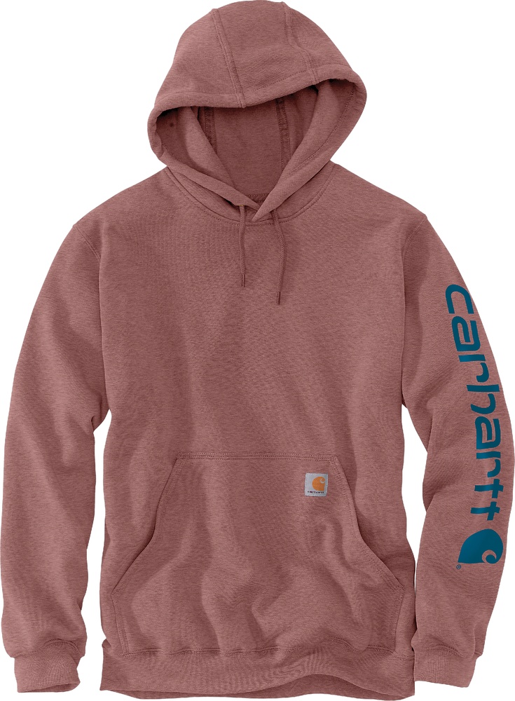 CarharttSleeveLogoHoodedSweatshirtK288AppleButterHeather-XS