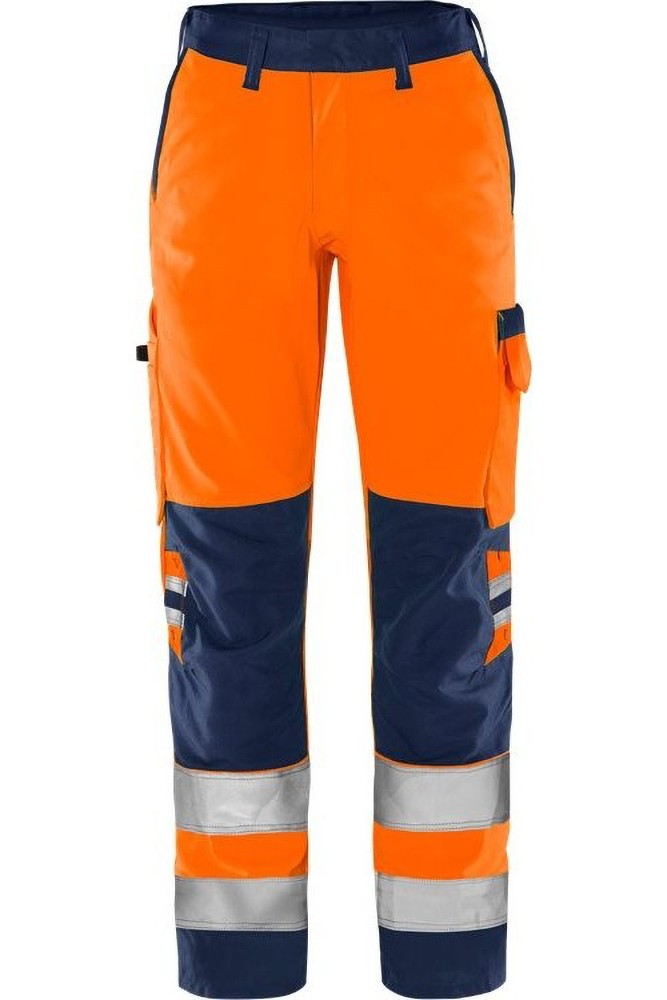 FristadsHighVisGreenHoseDamenKl22642GPLUWarnschutz-OrangeMarine-34