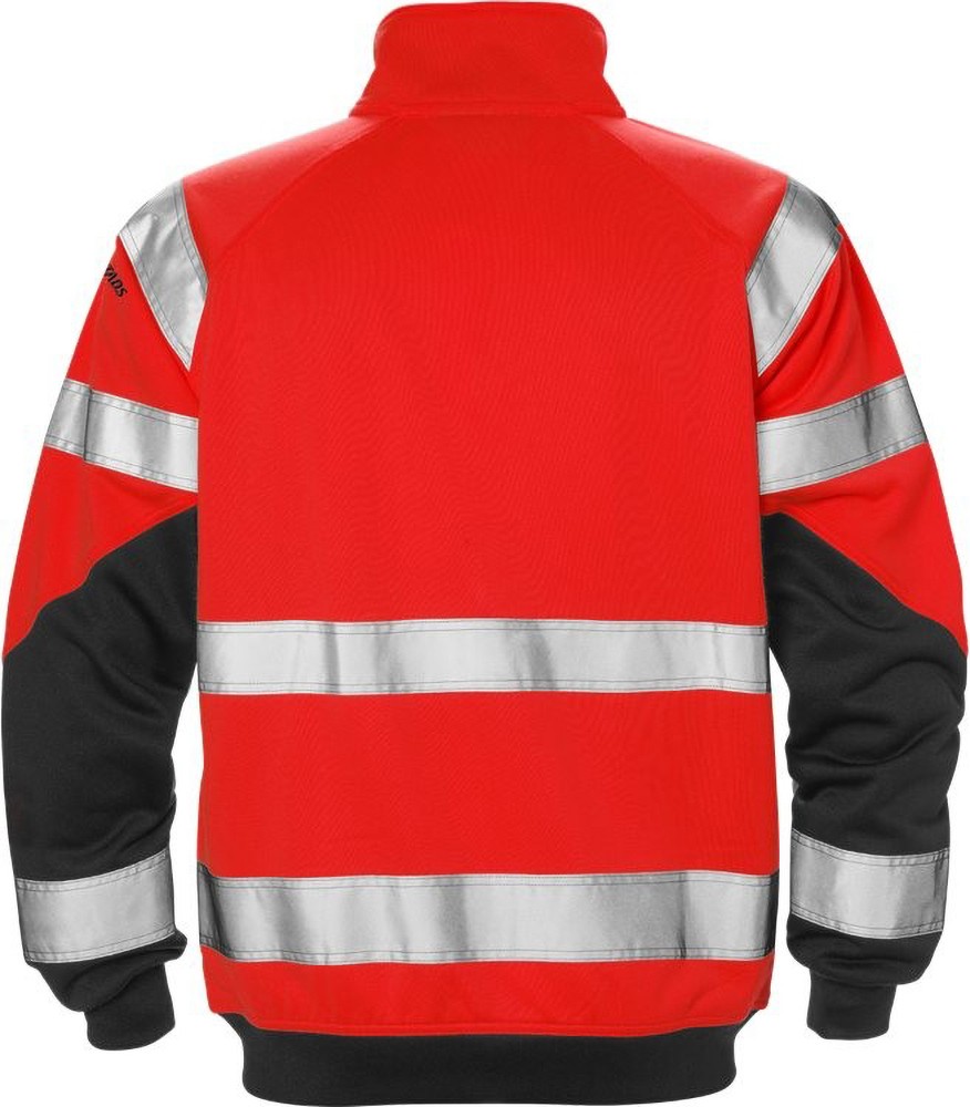 FristadsHighVisSweatjackeKl37426SHVWarnschutz-RotSchwarz-XS