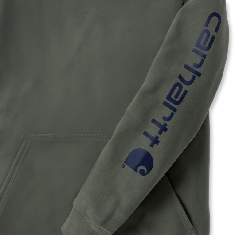 CarharttSleeveLogoHoodedSweatshirtK288DustyOlive-XXL