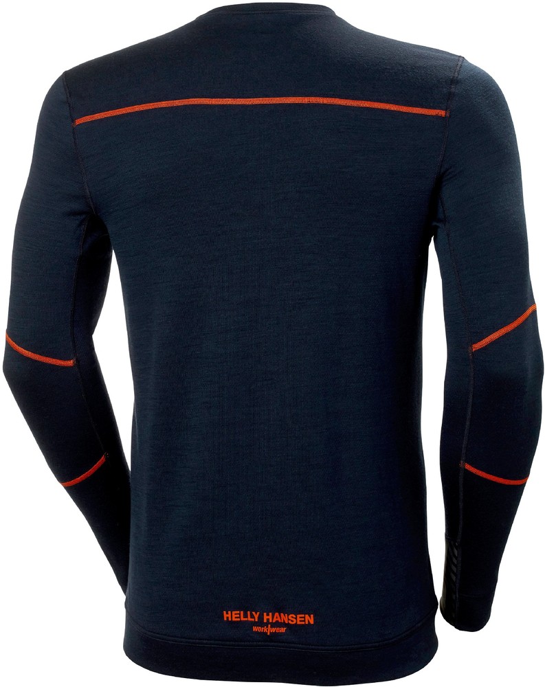 HellyHansenLongsleeveLifaMerinoCrewneckNavyDarkOrange-XS