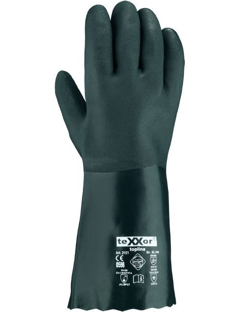 teXXorToplineChemikalienschutz-HandschuhePvcGrn12Paar2151