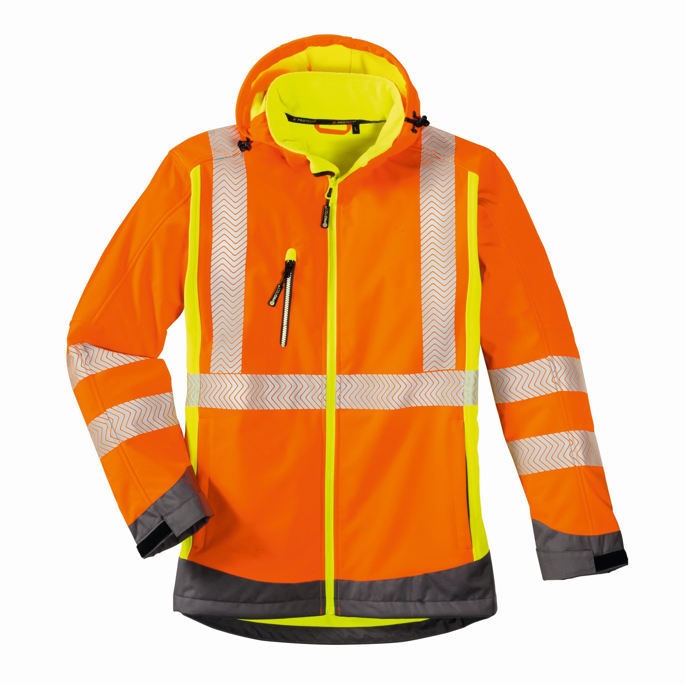 4PROTECTWarn-Wetterschutz-Softshell-JackeHoustonLeuchtorangeLeuchtgelb